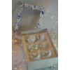 Kerstballen 6x6 cm transparant wit